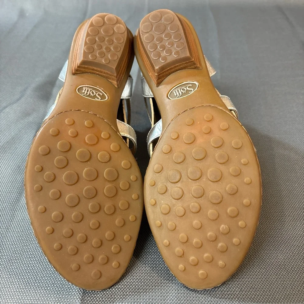 Söfft Rio II women’s leather strappy silver sandals size 9 - Picture 6 of 7